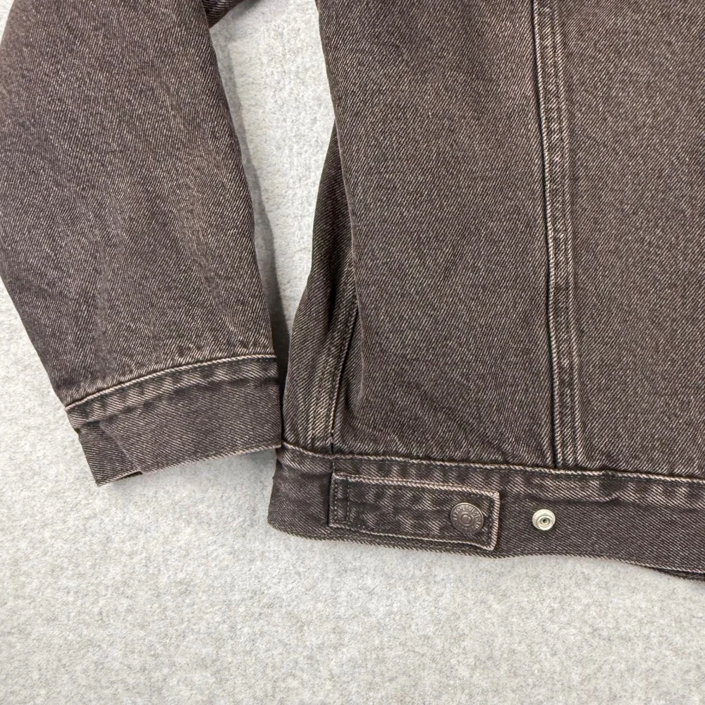 Levis Mens Sherpa Trucker Jacket Washed Black Denim Type III Coat 16365-0276 M